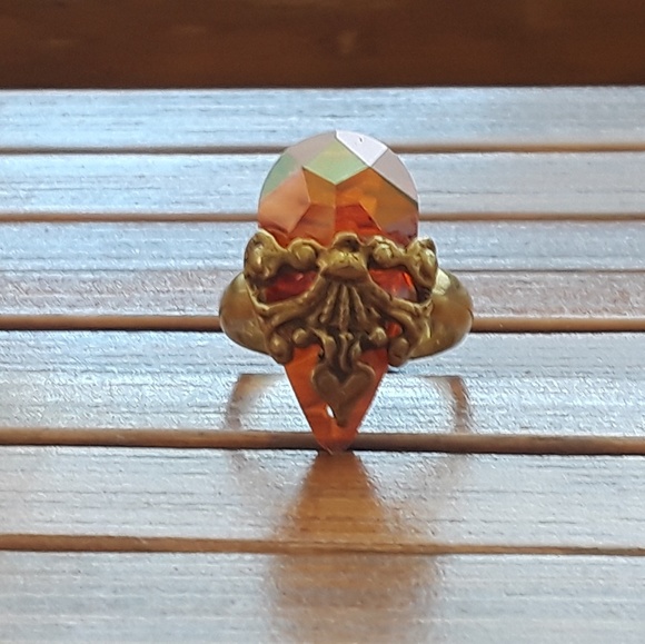 Unique Antigua chili pepper Crystal ring sz 7 - Picture 2 of 6